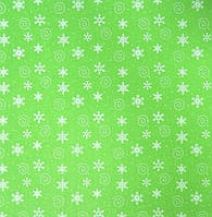 Фетр для рукоділля 1мм, зелений з сніжинками, 30х30см