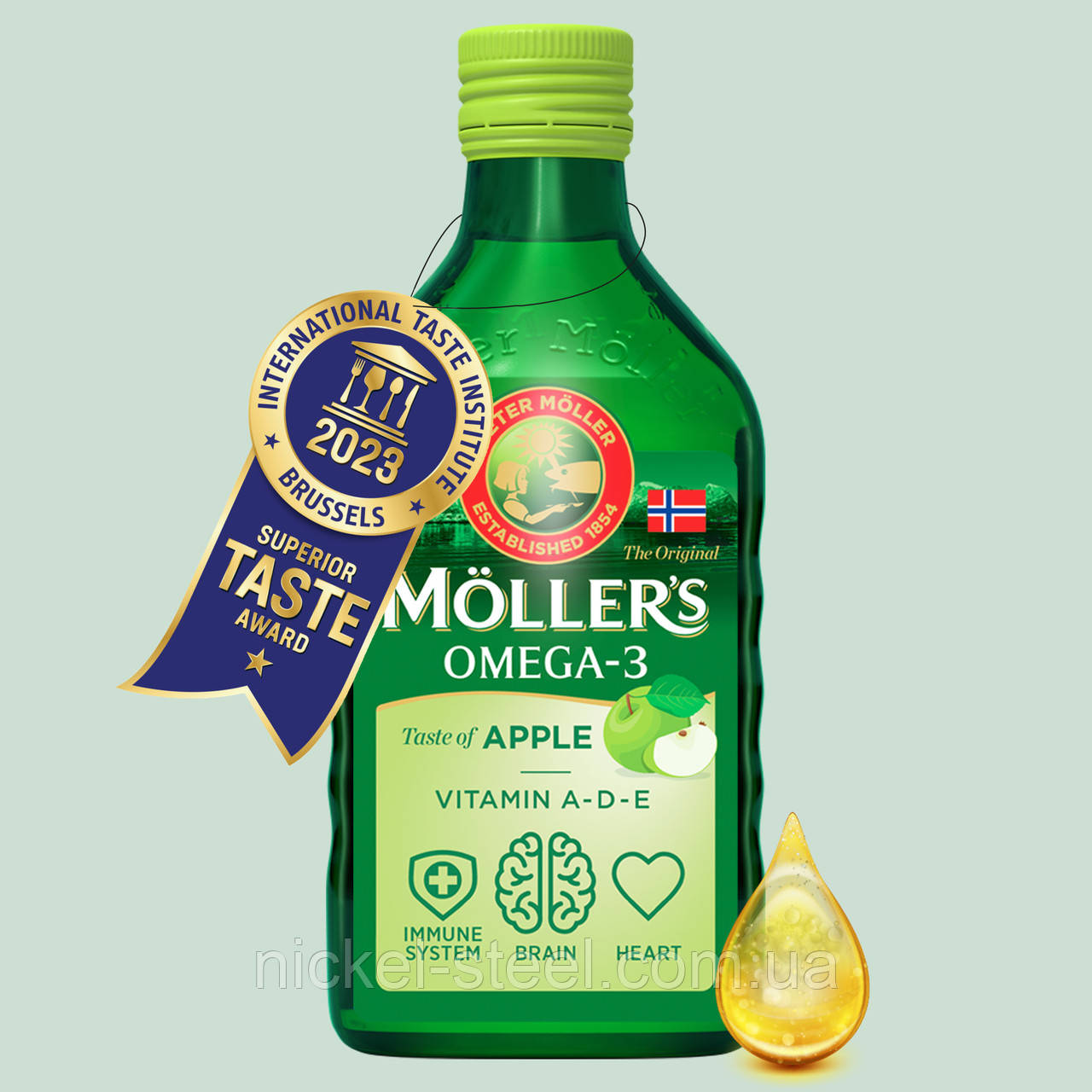 Mollers Tran Norwegian Gold Яблуко 250 мл Моллерс Тран Норвегія