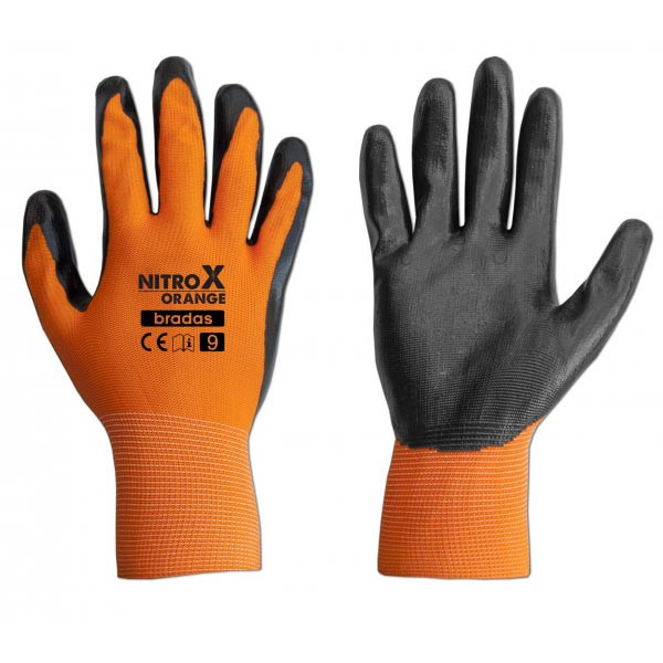 Садові рукавички Bradas NITROX ORANGE розмір 8 (M)