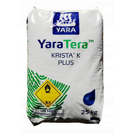 Мінеральне добриво Yara Tera Krista K Plus 13-0-46 (нітрат калію/калієва силітра) 25 кг, фото 1