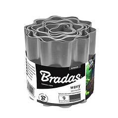 Бордова стрічка хвиляста сіра Bradas 10 см 9 м