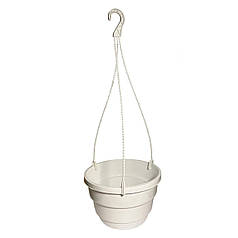 Пластиковий горщик білий 3,7 л 23х13,5 см