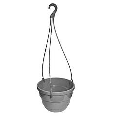 Пластиковий підвісний горщик сірий 3,7 л 23х13,5 см