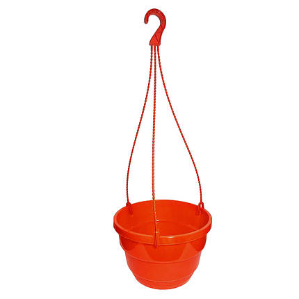 Пластиковий підвісний горщик оранжевий 3,7 л 23х13,5 см, фото 1