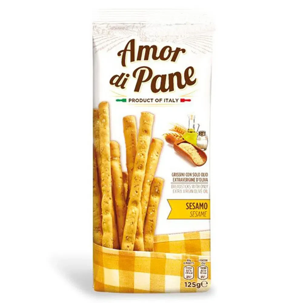 Грісіні з кунжутом Amor di Pane 125g. Італія, фото 1