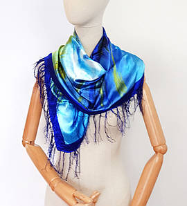 Хустка шовкова середня Рафаєла синій