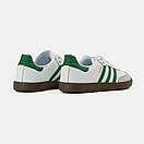 Кросівки жіночі білі Adidas Samba White Green (11422), фото 3