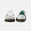 Кросівки жіночі білі Adidas Samba White Green (11422), фото 2