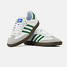 Кросівки жіночі білі Adidas Samba White Green (11422), фото 7