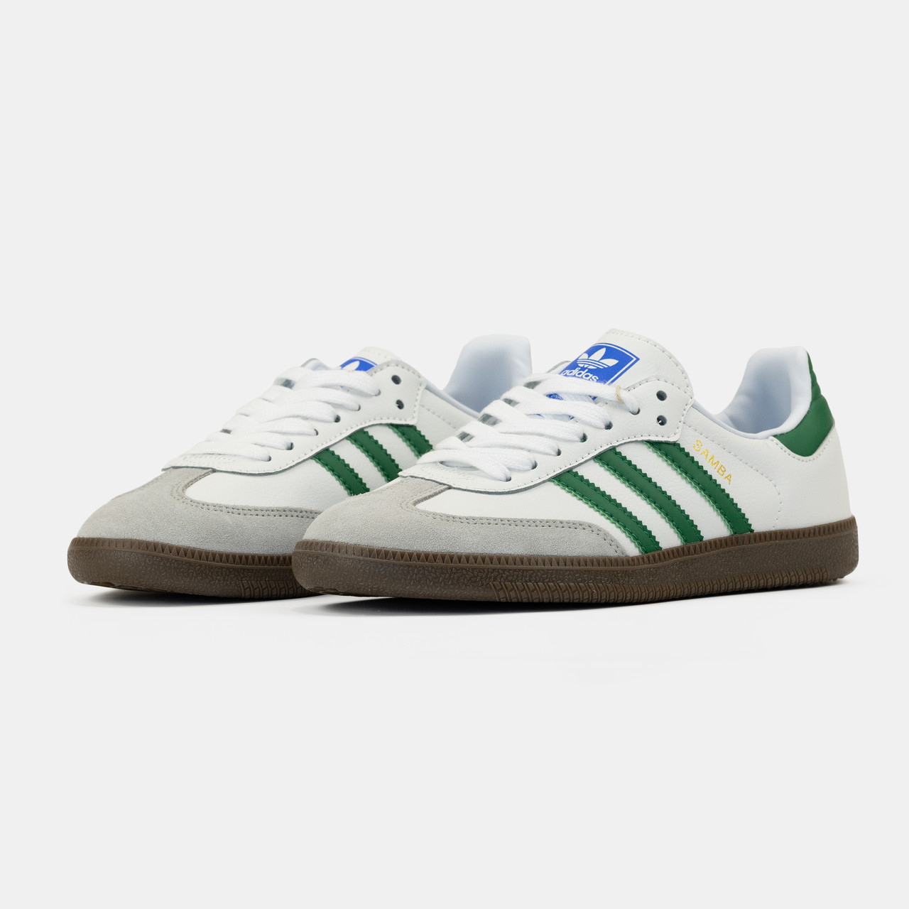 Кросівки жіночі білі Adidas Samba White Green (11422), фото 1