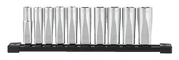 Набір метричних головок 3/8", 10 шт. на рейці (10 19 мм) Milwaukee 4932492509