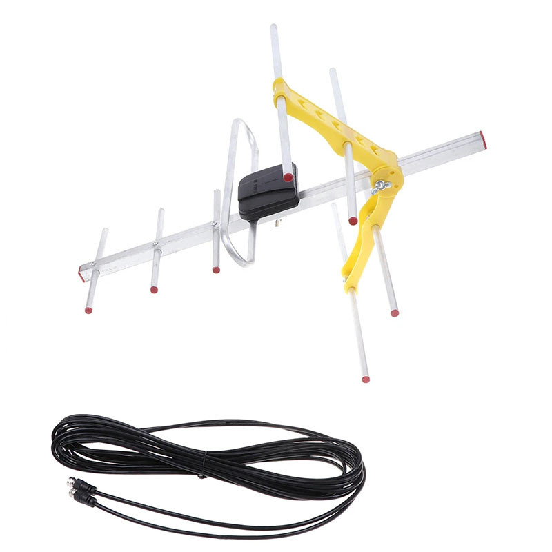 Антена телевізійна Yagi спрямована 470-860 МГц з посиленням 10Дб 75Ом WavLink W10TV з кабелем і кріпленням