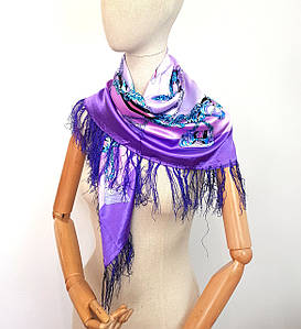 Хустка шовкова середня Рафаєла бузковий