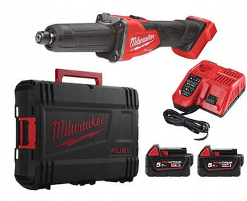 Шліфмашина пряма акумуляторна MILWAUKEE, M18 FDGRB-502X, O6/8мм (+зар.пр.,2ак.Х5Аг,HD кейс)