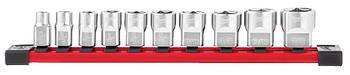 Набір головок торцевих хромованих дюймових 3/8 MILWAUKEE на планці (10шт)