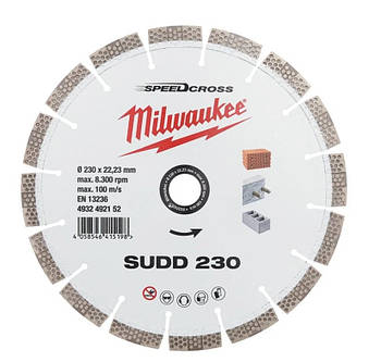 Диск алмазний Speedcross MILWAUKEE SUDD 230, Ø230мм