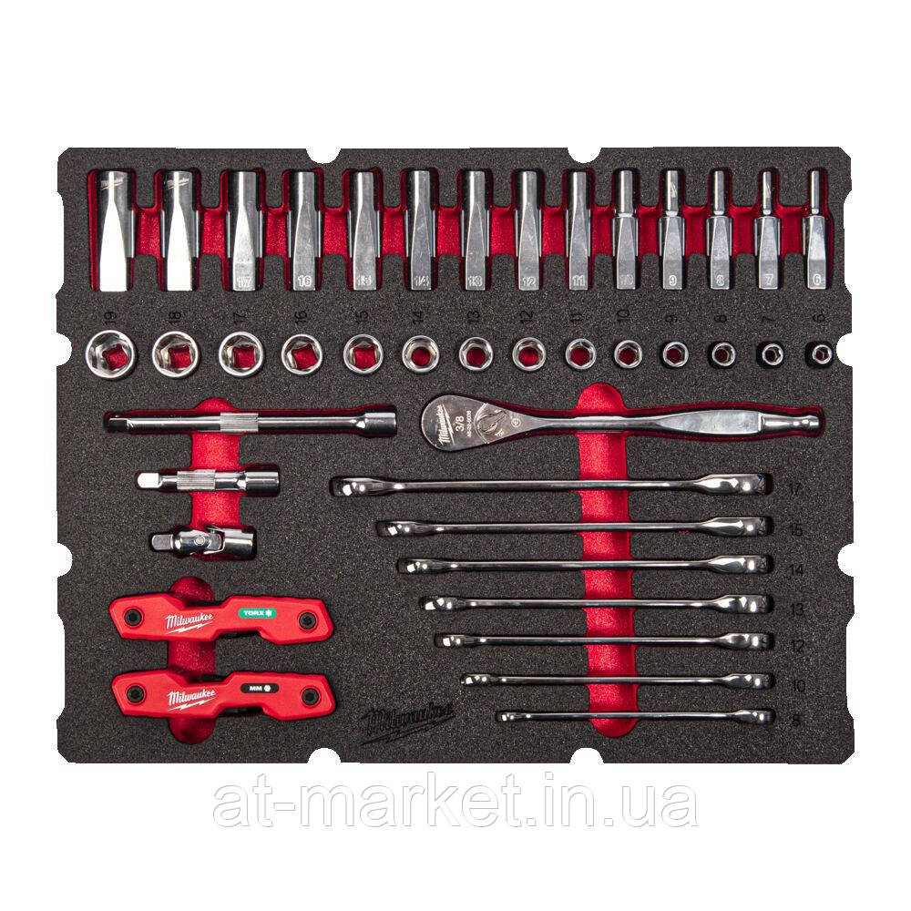 Набір торцевих головок 3/8" 55 од PACKOUT MILWAUKEE