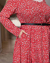 Літня красива сукня вільного крою з довгими рукавами із софту розміри батал, фото 4