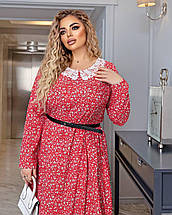 Літня красива сукня вільного крою з довгими рукавами із софту розміри батал, фото 3