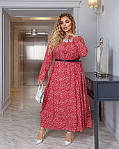 Літня красива сукня вільного крою з довгими рукавами із софту розміри батал, фото 2