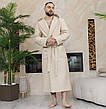 Турецький вафельний лазневий халат для чоловіків з капюшоном, халат домашній чоловічий, фото 8