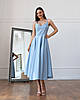Молодіжне вечірнє плаття-міді з юбкою-кльош Regina, блакитне, фото 3