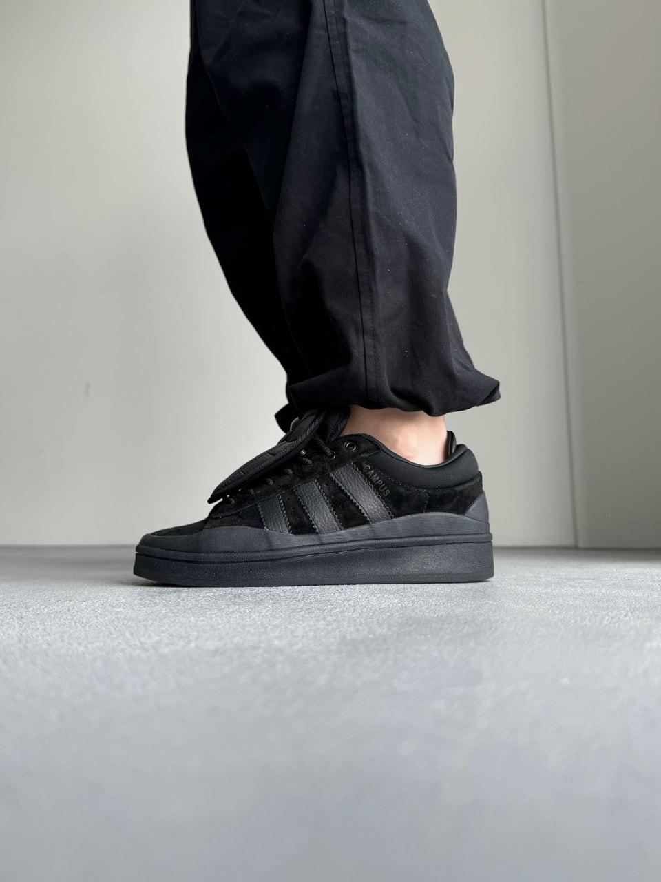 Кросівки жіночі чорні Adidas Campus x Bad Bunny Black (11738), фото 1