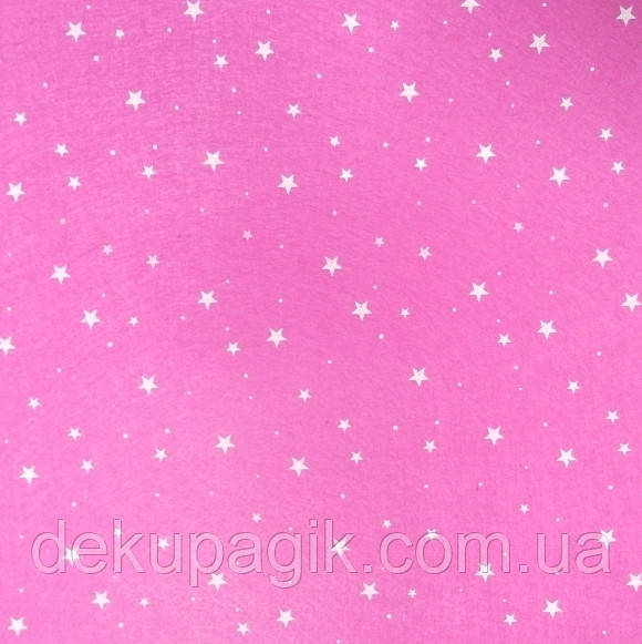 Фетр для рукоділля 1мм, рожевий з зірками, 30х30см, фото 1