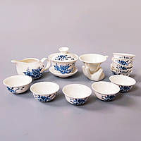 Фарфоровий розписний чайний набір на 14 предметів