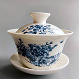 Фарфоровий розписний чайний набір на 14 предметів, фото 5