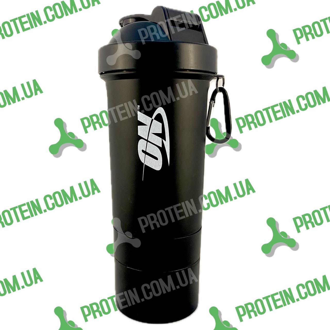 Мультишейкер Optimum Nutrition ON Smart Shaker 600 + 250 + 100 мл Чорний Black, фото 1