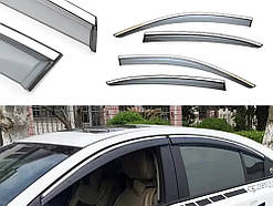 Дефлектори вікон BMW X5 F15 2015-2018 з хром  молдингом