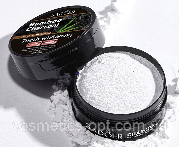Відбілюючий зубний порошок з бамбуковим вугіллям Sadoer Bamboo Charcoal, 60 g
