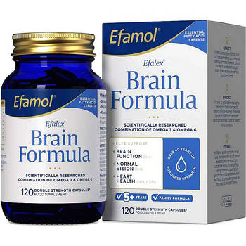NEW! Подвійна сила, Efamol Efalex Brain Formula/Ефамол Ефалекс Бреїн формула 120 капс. Оригінал! Англія. BX012