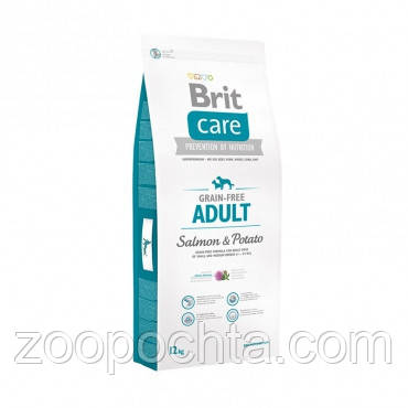 Сухий беззерновий корм Brit Care для собак вагою до 25КГ, з лососем 3КГ