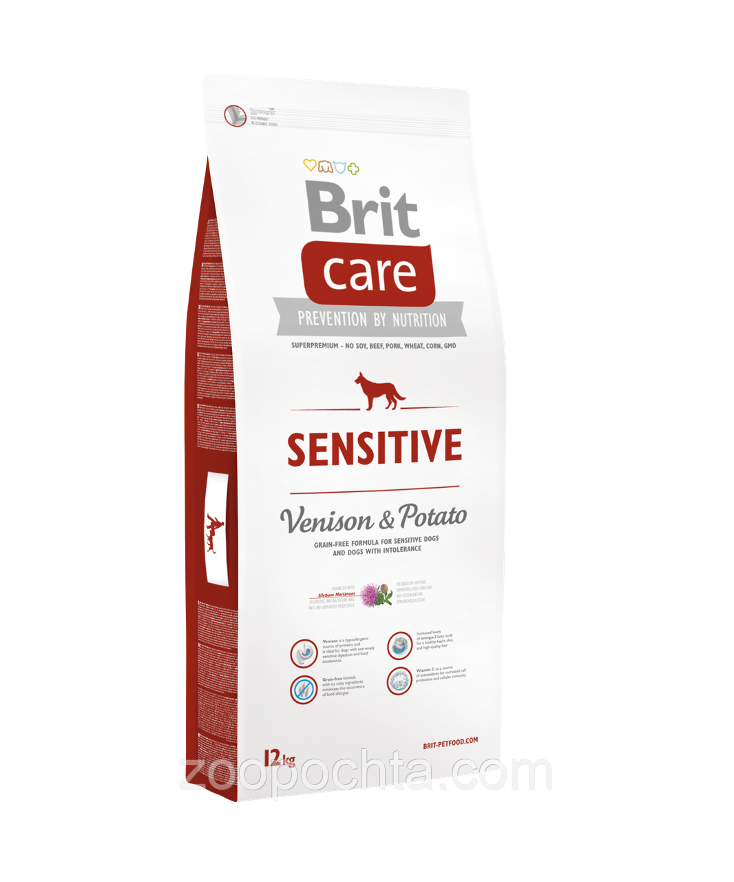 АКЦІЯ! Сухий корм Brit Care Sensitive Adult гіпоалергенний для собак, з оленятою 12КГ + 3КГ корму в подарунок!