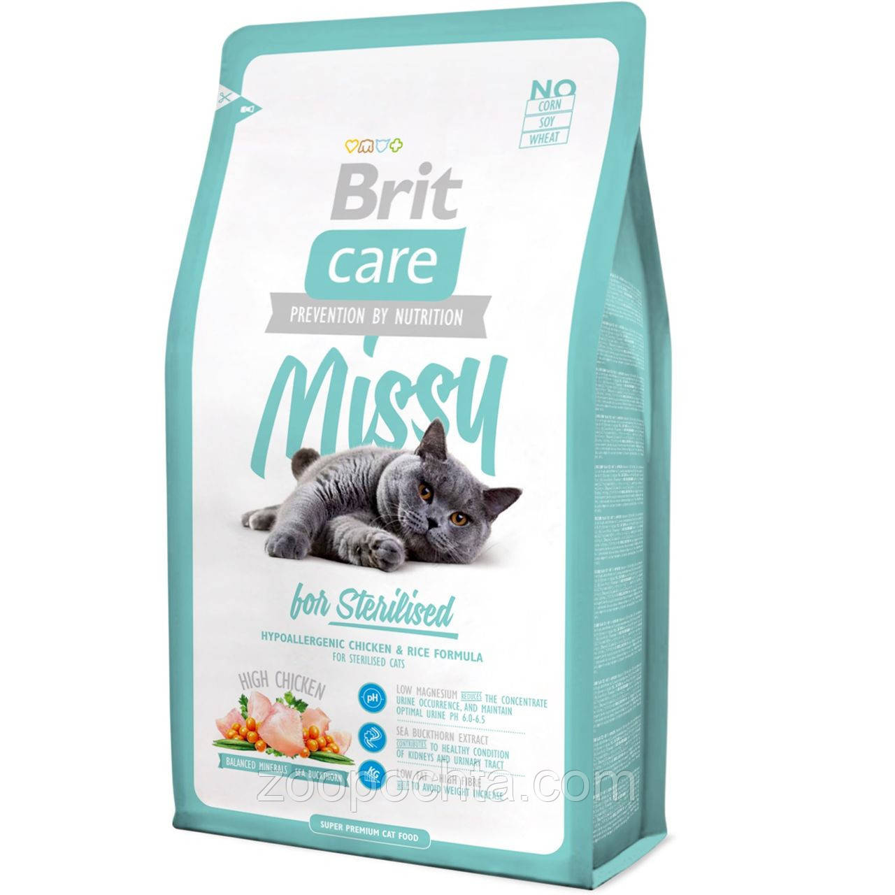 Сухий корм Brit Care MISSY Sterilised для стерилізованих кішок, з куркою та рисом 0,4КГ