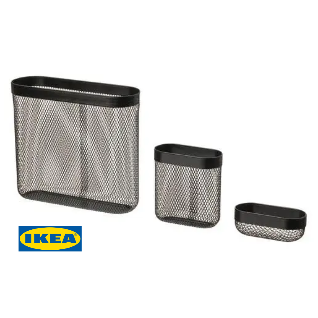 Набір корзин для настінного органайзера IKEA SKÅDIS 3 предмети 405.699.43 Чорний
