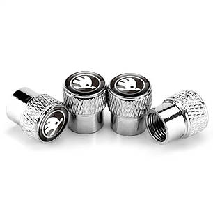 Захисні ковпачки на ніпель для Шкоду Alitek Rif Metal Silver Skoda (4 шт.), фото 1
