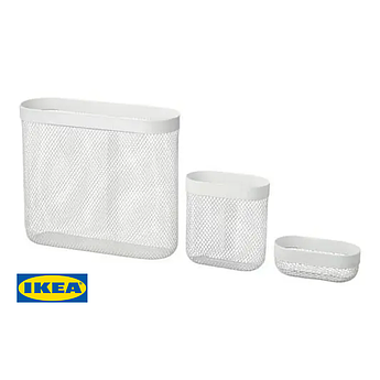 Набір корзин для настінного органайзера IKEA SKÅDIS 3 предмети 505.177.60 Білий