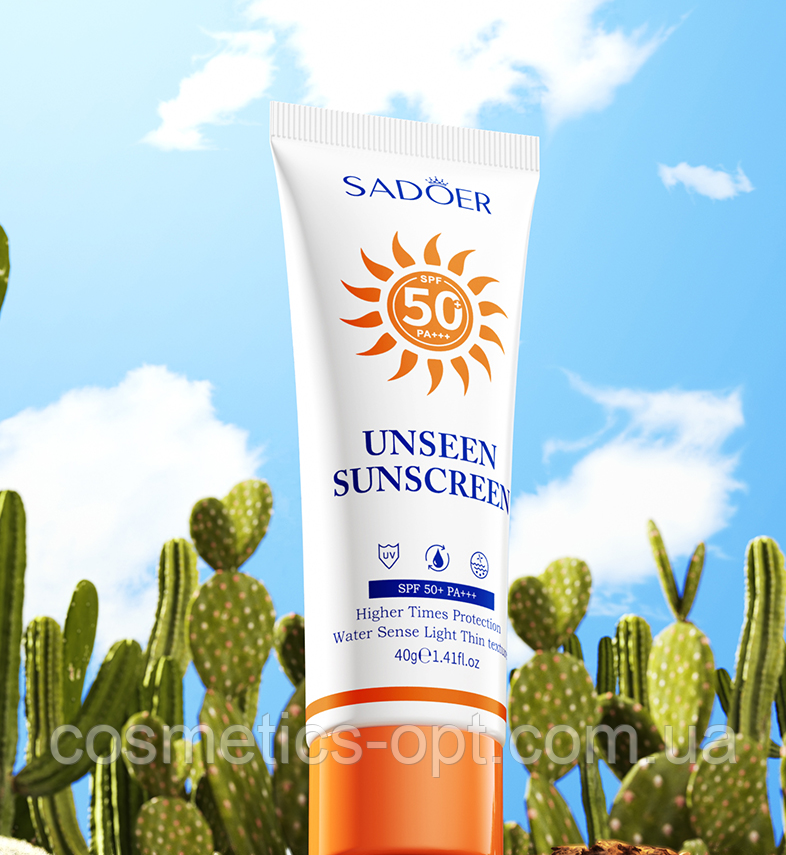 Сонцезахисний крем для обличчя SPF50+ PA+++ SADOER UNSEEN SUNSCREEN, 40 g