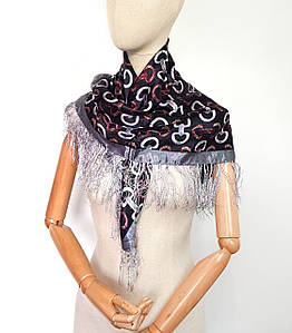 Хустка шовкова середня Рафаєла чорна