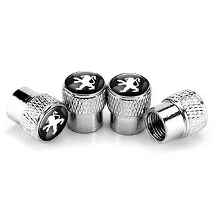 Ковпачки на ніпель для Пежо Alitek Rif Metal Silver Peugeot (4 шт.), фото 1
