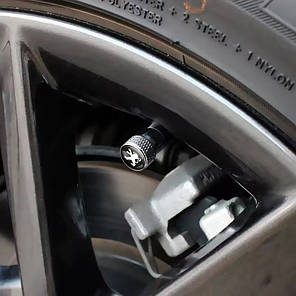 Ковпачки на ніпель для Пежо Alitek Rif Metal Silver Peugeot (4 шт.), фото 3