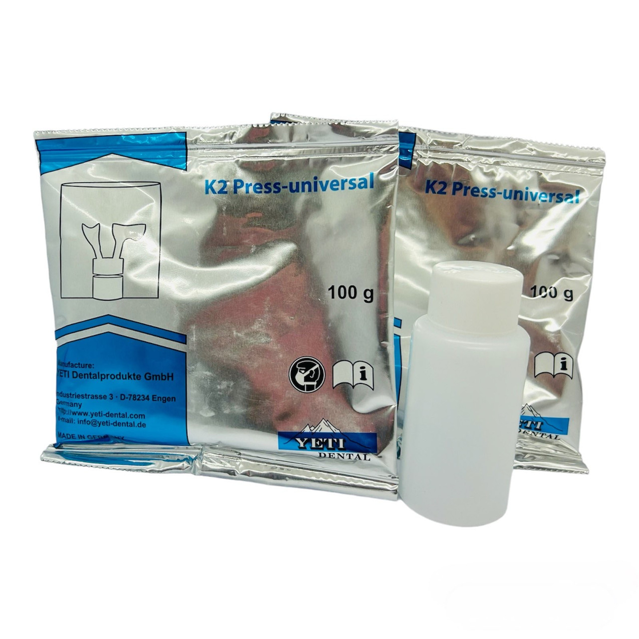 Пакувальна маса для прес-кераміки K2 Press-Universal (2 x 100 г) + 40мл. Yeti Dental (Німеччина), фото 1