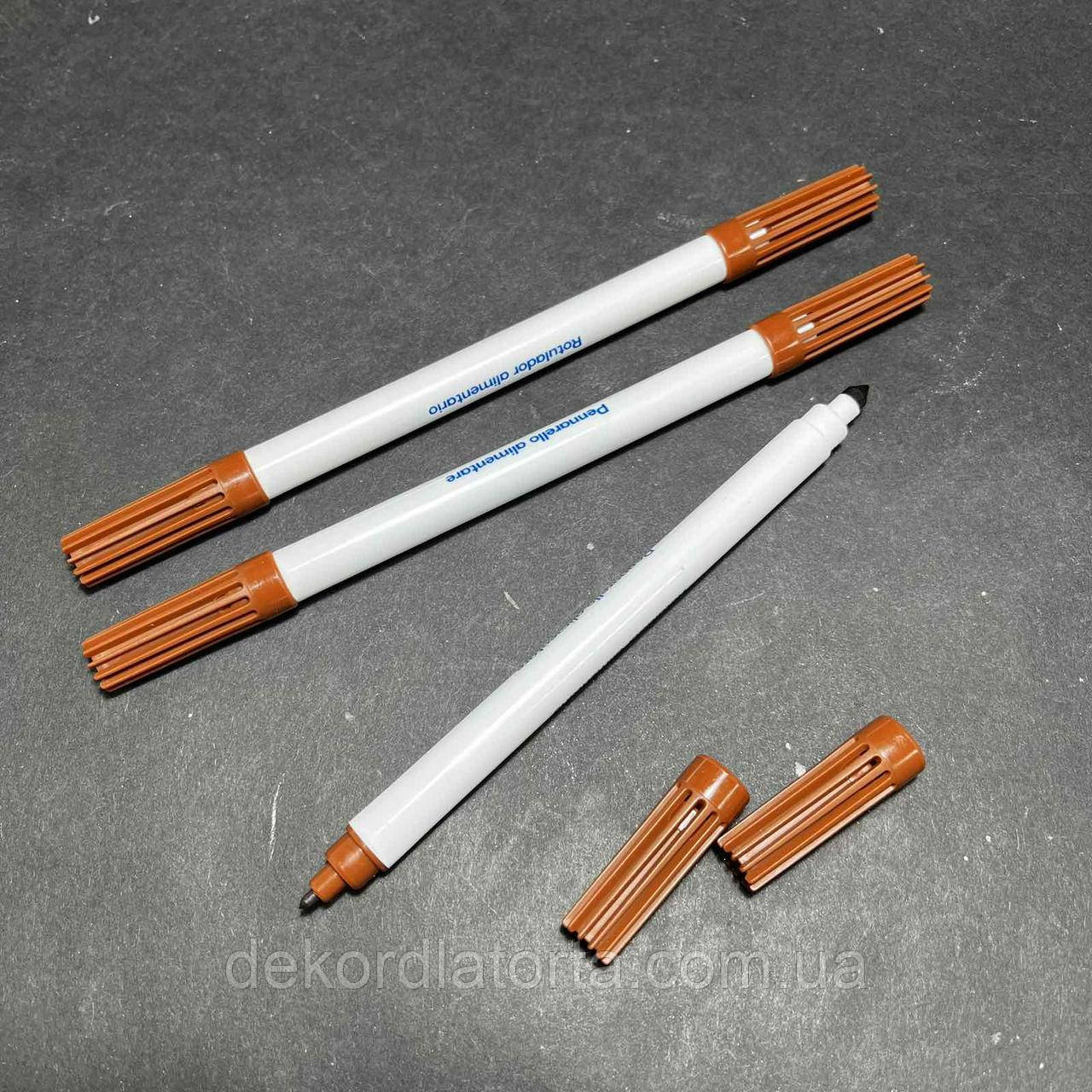 Харчовий фломастер коричневий (двосторонній) Dolce Bello, 1 шт.