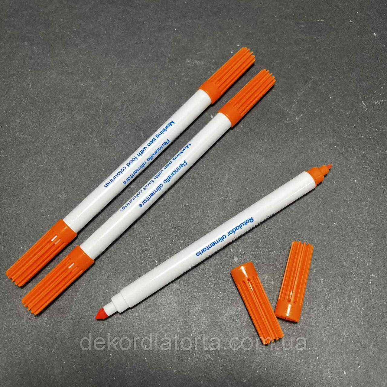 Харчовий фломастер помаранчевий (двосторонній) Dolce Bello, 1 шт.