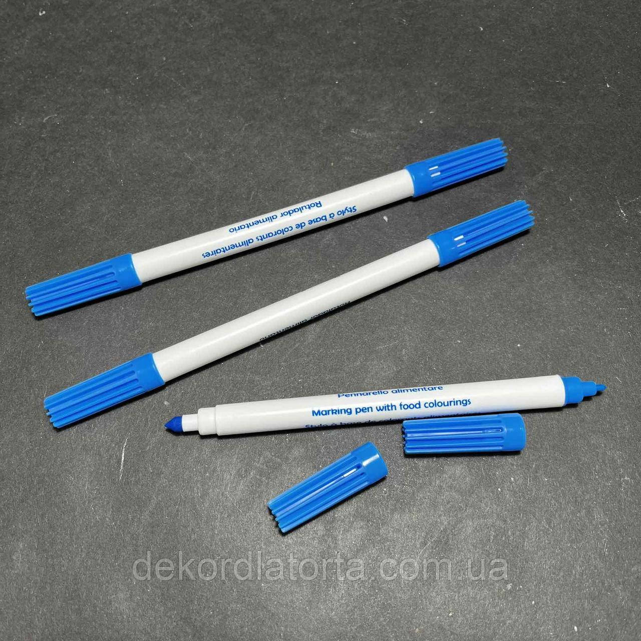 Харчовий фломастер синій (двосторонній) Dolce Bello, 1 шт.