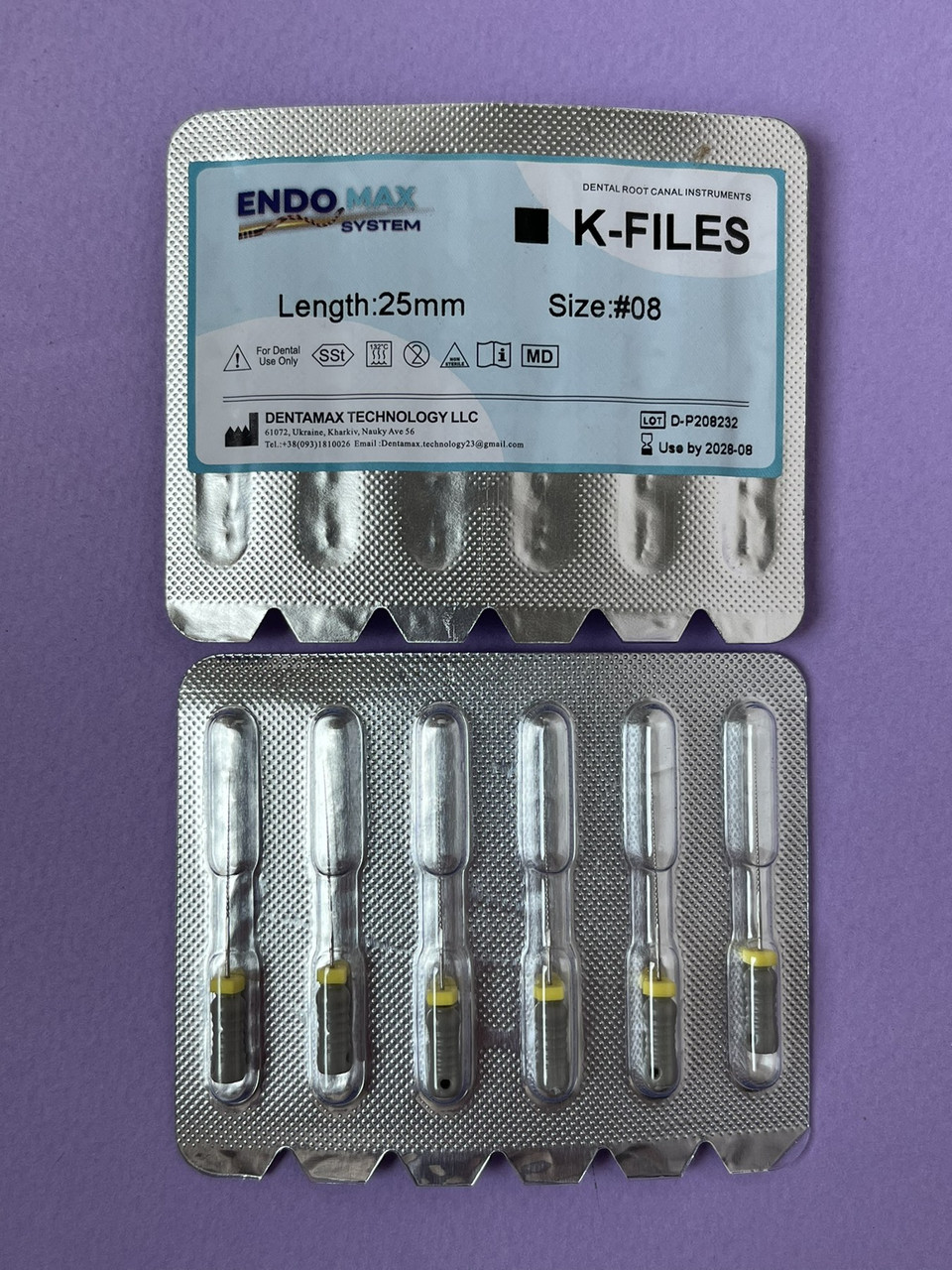 К-файли (6 шт.) 25 мм No 08 DENCO