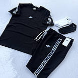 Чоловічий літній комплект Nike футболки і шорти костюм з лампасом набір 3в1 (шкарпетки в подарунок). Живе фото, фото 3